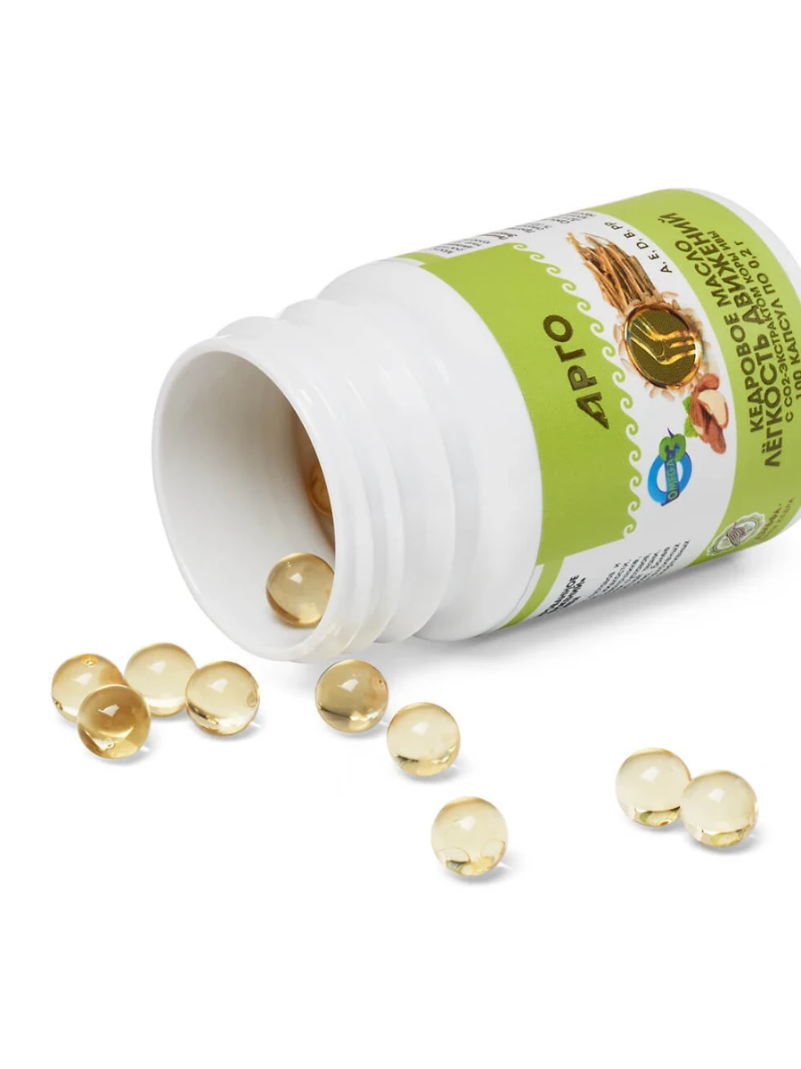 Масло кедровое «Легкость движений» с экстрактом коры ивы, капсулы, 100 шт