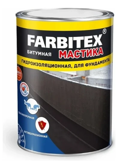 Фото для Мастика битумно-гидроизоляционная 4,0кг Farbitex