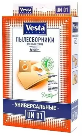 Мешки-пылесборники Vesta filter UN 01 универсальные, 4 шт +1 фильтр