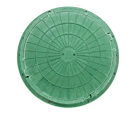 Люк зеленый D-740 полимерно-песчанный, дачный, тип-Л, 1.5тн