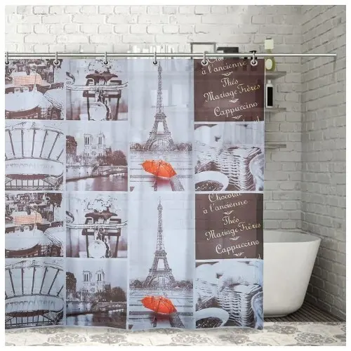 Штора для ванной комнаты «Париж ретро», 180х180 см EVA 1516147