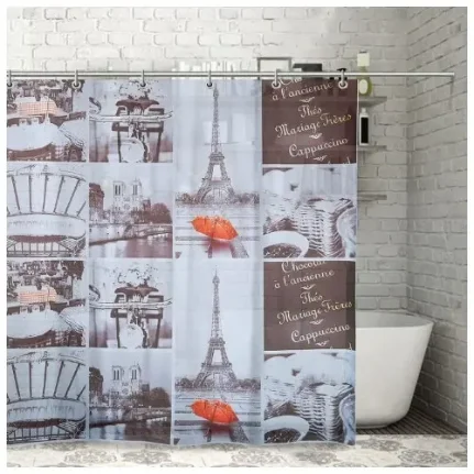 Фото для Штора для ванной комнаты «Париж ретро», 180х180 см EVA 1516147