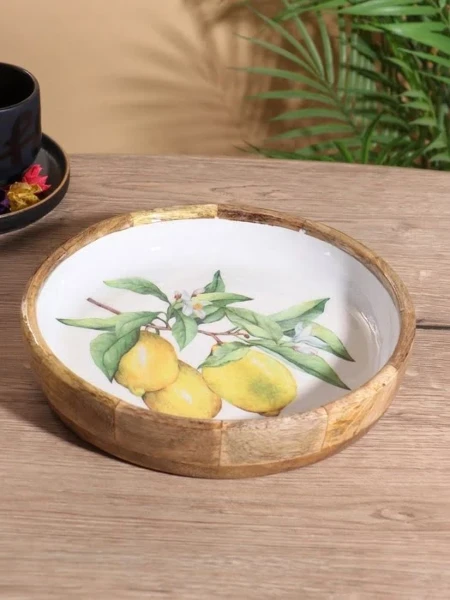 Фото для Блюдо «Лимоны», 25?25?4.5 см, дерево манго