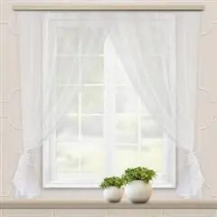 Комплект штор для кухни Witerra Дороти, 280х180 см цвет белый