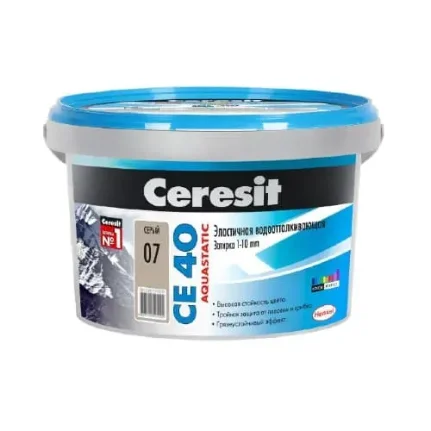 Фото для Затирка цементная Ceresit СЕ 40 эластичная водоотталкивающая 2 кг цвет серый