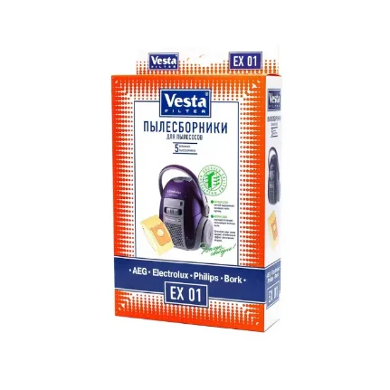 Фото для Комплект пылесборников Vesta EX 01 для пылесосов Electrolux/Philips, 5 шт