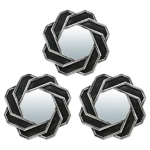 Комплект декоративных зеркал QWERTY Тулон, серебро, 3 шт, диаметр 12 см 74046