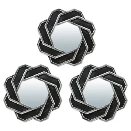 Фото для Комплект декоративных зеркал QWERTY Тулон, серебро, 3 шт, диаметр 12 см 74046