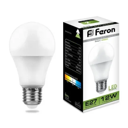 Фото для Лампа светодиодная Feron LB-93 Шар E27 12W 4000K 220V