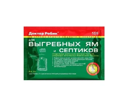 Фото для 109 75 г Доктор Робик для септиков и выгребных ям