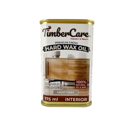 Фото для Масло защитное TIMBERCARE HARD WAX OIL с твердым воском, светло-серый, 0,175л, 350107