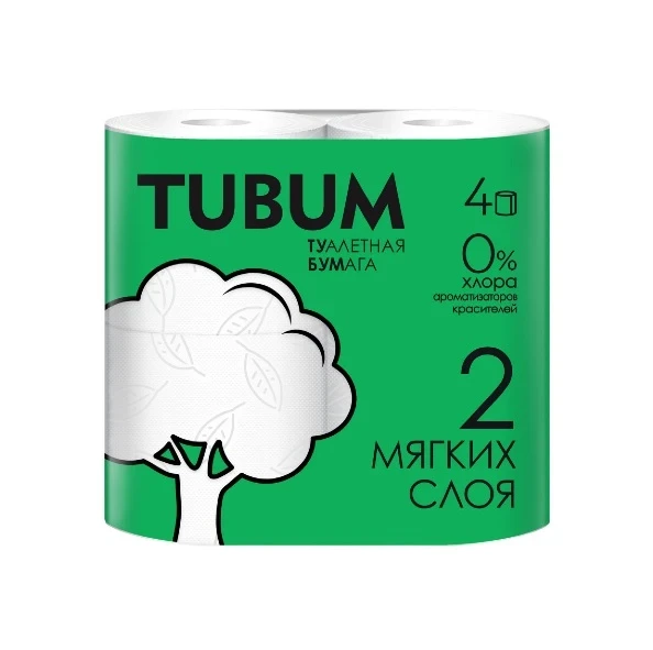 Фото для Бумага туалетная АТГ TUBUM 2-сл 4рул