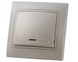Выключатель проходной с подсветкой со вставкой Lezard MIRA жемчужно-белый перламутр 701-3030-114