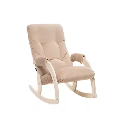 Кресло-качалка Leset Модель 67, Дуб беленый, ткань Велюр V18 бежевый