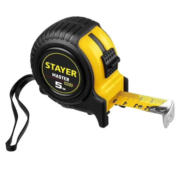 Фото для Рулетка 5мх25мм Stayer Master, в ударостойком обрезиненном корпус 34025-05-25