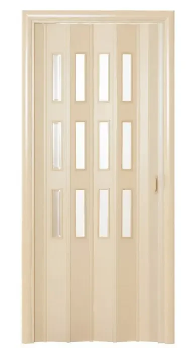 Дверь-гармошка 2020х840 «Фаворит» Беленый дуб с декоративными вставками