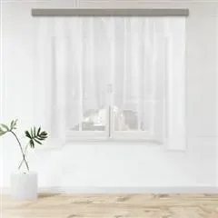 Фото для Комплект штор для кухни Witerra Вуаль однотонная арка, 285х160 см цвет белый