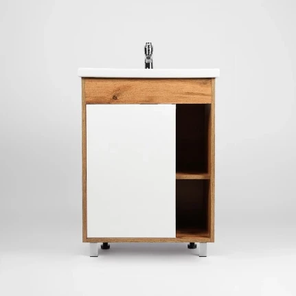 Фото для Тумба «Бостон» 1 створка, 380х460х820 мм, с раковиной COMO 50, белый