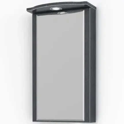 Фото для Шкаф зеркальный Патина 65 Черная с белым, угловой с подсветкой