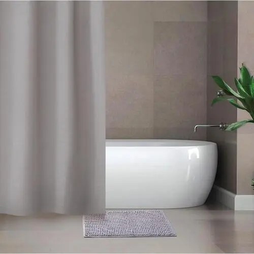 Набор для ванной комнаты "Комфорт" (штора 180?180 см, ковёр 40?60 см) серый, 5235775