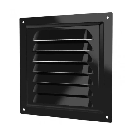 Фото для Решетка 250х250 черный с сеткой сталь+полимер 2525МЭ