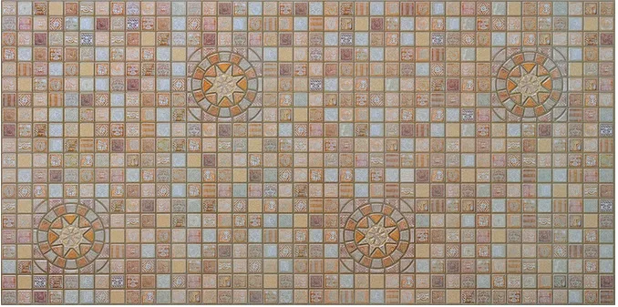 Панель листовая ПВХ мозаика "Медальон коричневый" 960х485 мм