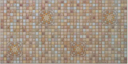Фото для Панель листовая ПВХ мозаика "Медальон коричневый" 960х485 мм