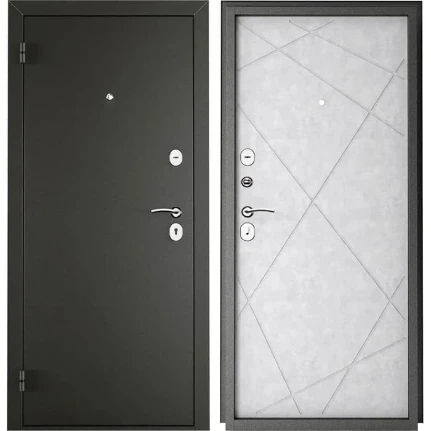 Фото для Дверь входная Титан Диагональ, левая, 960 мм Графит/Бетон снежный