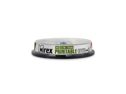 Фото для Диск DVD-R 4.7Gb 16-х Mirex Printable (упакованы по 10шт в тубе) UL130028A1L