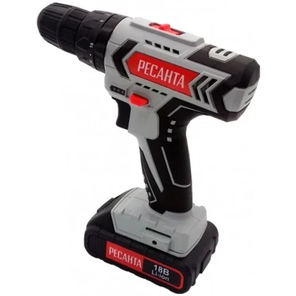 Фото для Дрель-шуруповерт Ресанта ДА-18-2ЛК-У аккум. ударная патрон\x3A0.8-10мм быстрозажимной,18В, 50Нм, 1400об/мин, 2х2Ач Li-ion, сталь