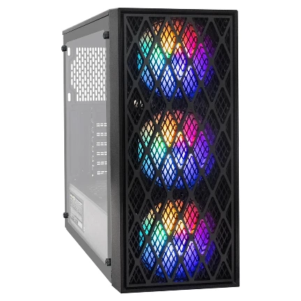 Фото для Корпус 700Вт ExeGate EVO-8243-NPX700 (ATX, БП 700NPX с вент 12 см, 2*USB+1*USB3.0, черный, 3 вент. с RGB подсветкой, боковая пан