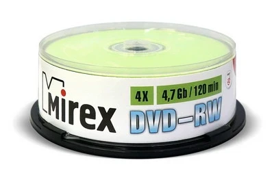 Фото для Диск DVD-RW 4.7Gb 4x Mirex (25шт/уп) (UL130032A4M)