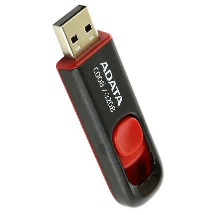 Фото для Флеш диск 32GB USB 2.0 A-Data Classic C008 AC008-32G-RKD красный/черный
