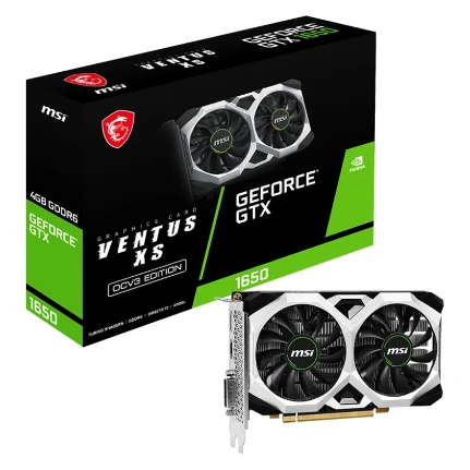 Фото для Видеокарта PCI-E 4Gb GeForce GTX1650 MSI D6 VENTUS XS OCV3 4GB GDDR6 128-bit DVI HDMI DP 2FAN RTL