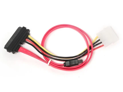 Фото для Кабель SATA Cablexpert CC-SATA-C1, molex+SATA/SATA, 15pin+7pin, (длина инт - 35см, питание - 15см), пакет