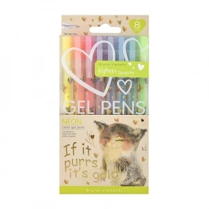 Фото для НАБОР ГЕЛЕВЫХ РУЧЕК "NEON.МИЛЫЙ КОТИК" 8ЦВ 0,8ММ