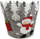 Фото для КОРЗИНКА 18СМ "СНЕГОВИК С ПОДАРКАМИ" СЕРЫЙ