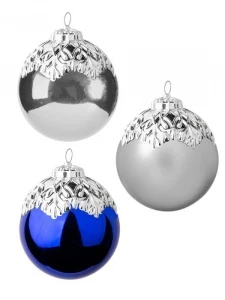 Фото для НАБОР ИГРУШЕК НА ЕЛКУ "ШАРЫ" 3ШТ 8 СМ СЕВЕРНЫЙ БЛЕСК
