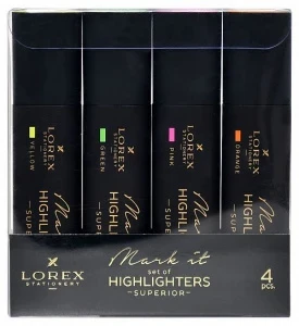 Фото для НАБОР МАРКЕРОВ ТЕКСТОВЫДЕЛИТЕЛЕЙ LOREX "MARK IT SUPERIOR" 4 ЦВЕТА