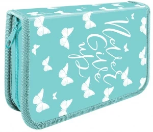 Фото для ПЕНАЛ Б/Н КАРКАСНЫЙ 2С СРЕДНИЙ ПЧЁЛКА ЛАМ КАРТОН ДЛЯ ДЕВОЧЕК 1-ОТД 19*11,5*3СМ 1 МОЛНИЯ АССОРТИ (БЕЛЫЕ БАБОЧКИ 2024)