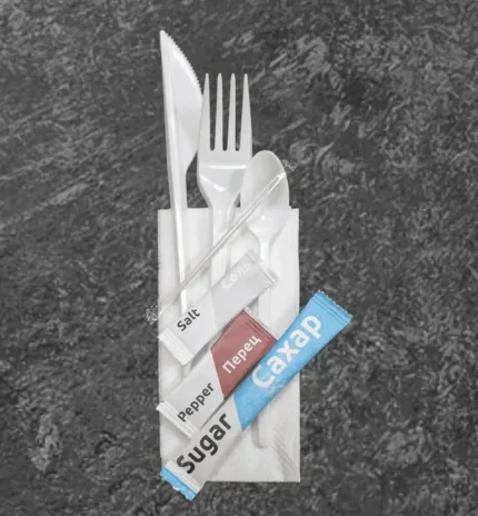 Фото для Набор (нож, вилка, ложка кофейная, зубочистка, перец, соль, сахар)