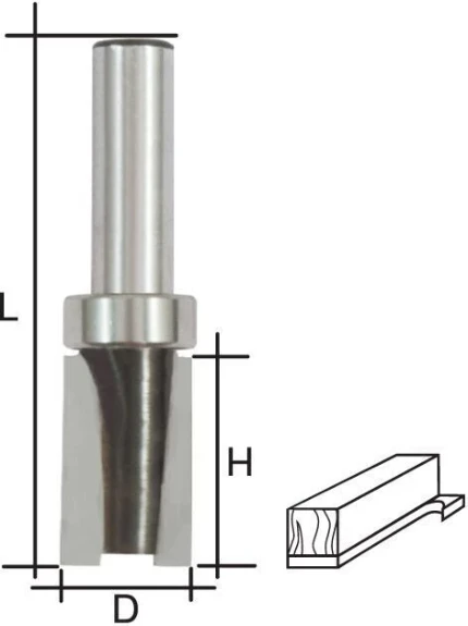 Фото для Фреза кромочная прямая с верхним подшипником,D16,H20,L60//FIT