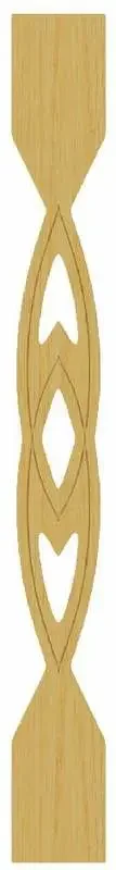 Фото для Балясина 900*90*20 мм ОВАЛ, плоская, резная (сосна, 1 сорт)