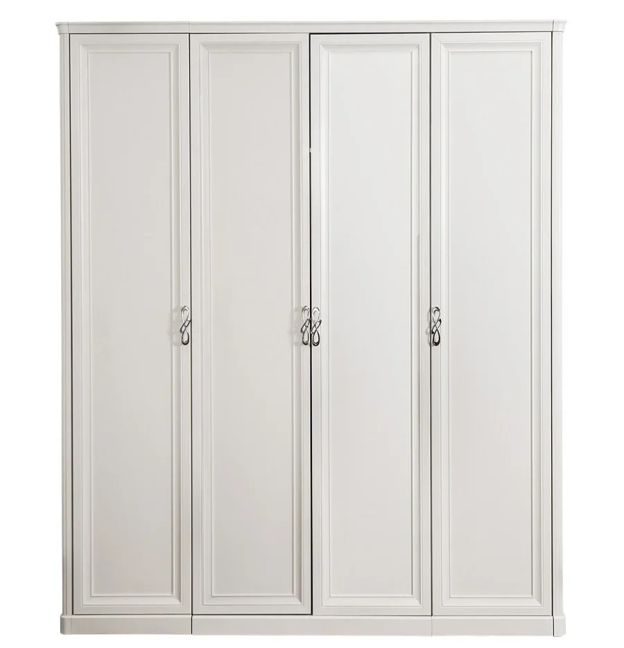 Шкаф "МИШЕЛЬ" 4-дверный (2+2) без зеркал белый матовый