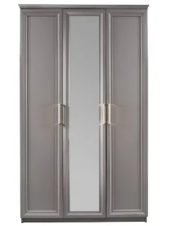 Шкаф "МОККО" 3-дверный с зеркалом серый камень