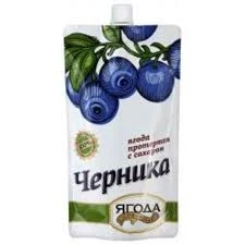 Фото для Ягода Сава 280гр протертая с сахаром черника м/у*15