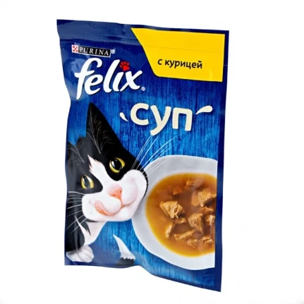 Фото для Корм д/кошек Феликс 48гр Суп с курицей*30