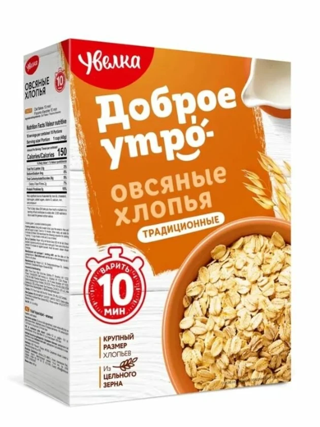 
Хлопья Увелка 400гр овсяные м/у *6 877