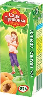 Фото для Сок Сады Придонья 200мл яблоко/абрикос с мякотью*27