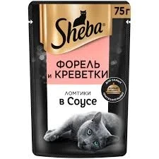 Фото для Корм д/кошек Шеба 75гр Ломтики в соусе Форель и креветки*28